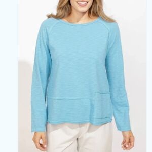 Habitat Light Blue  Long-Sleeve Crewneck Top Sz.L NWT
